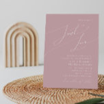 Whimsical Script | Dusty Rose Just Love Wedding Invitation<br><div class="desc">Introducing our stunning whimsical script | dusty rose just love wedding invitation perfect for your simple modern boho spring celebration. Our elegant design includes a vibrant bright, pastel colour palette with a vintage chic calligraphy script. Whether you prefer a minimalist or classic style, our unique editable product offers luxury and...</div>
