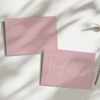 Whimsical Script | Dusty Rose Maid of Honour Card