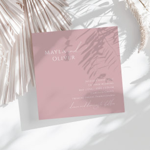 Whimsical Script   Dusty Rose Square Wedding Invitation