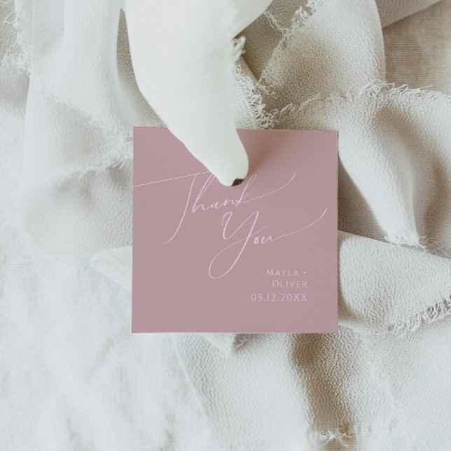 Whimsical Script | Dusty Rose Thank You Favour Tag (Creator Uploaded)
