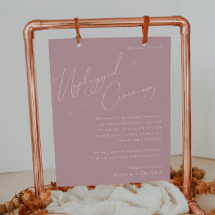 Whimsical Script   Dusty Rose Unplugged Ceremony Poster