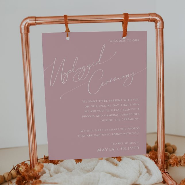 Whimsical Script | Dusty Rose Unplugged Ceremony Poster (Creator Uploaded)