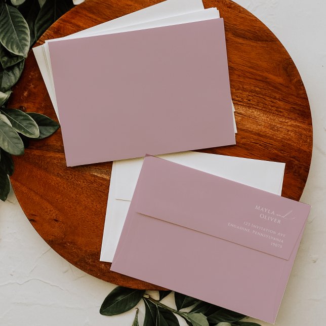 Whimsical Script | Dusty Rose Wedding Invitation Envelope (Creator Uploaded)