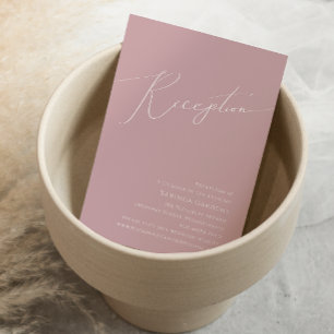  Whimsical Script   Dusty Rose Wedding Reception Enclosure Card