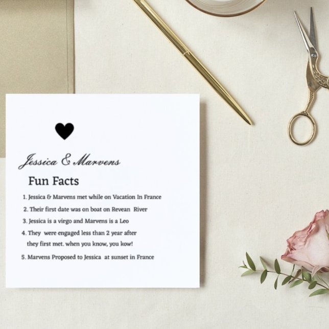 Whimsical Script fun fact wedding napkins (Creator Uploaded)