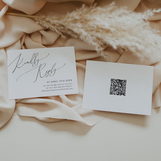 Whimsical Script | Horizontal QR Code RSVP Card (Creator Uploaded)