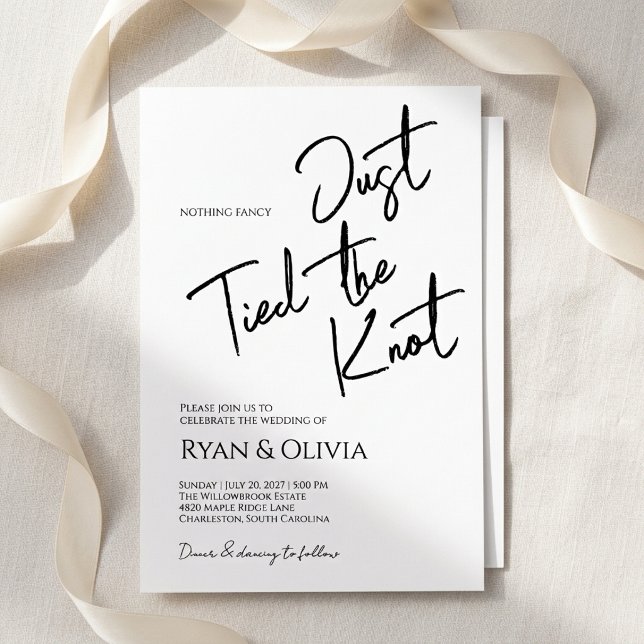 Whimsical Script Nothing Fancy Wedding Invitation (Whimsical Script Nothing Fancy Wedding Invitation
)
