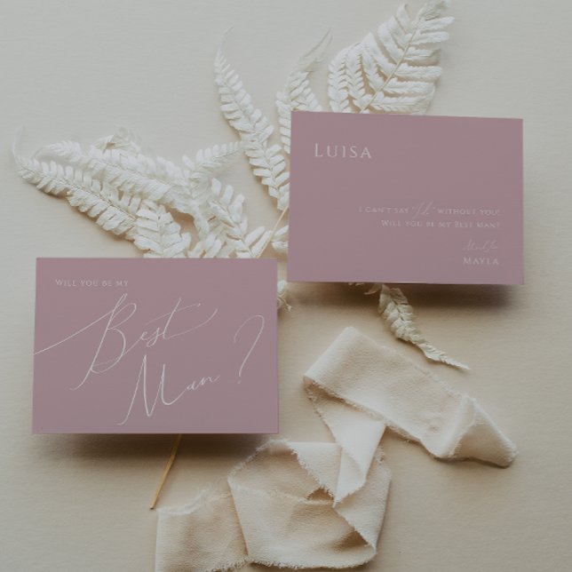 Whimsical Script | Rose Best Man Proposal Card (Creator Uploaded)