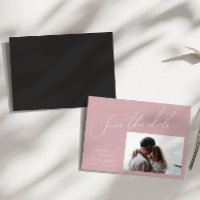 Whimsical Script | Rose Horizontal Save The Date