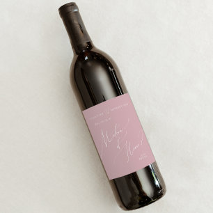 Whimsical Script Rose Matron Of Honour Proposal Wine Label