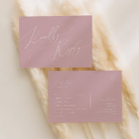 Whimsical Script | Rose Menu Choice RSVP Postcard