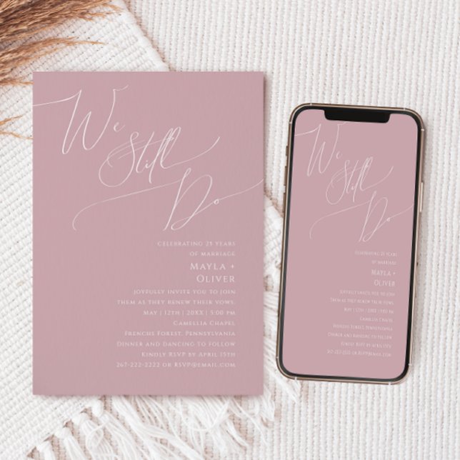 Whimsical Script | Rose We Still Do Vow Renewal Invitation (Creator Uploaded)