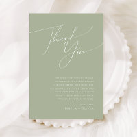Whimsical Script | Sage Green 5"x7" thank You Card