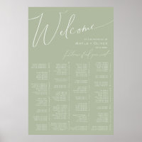 Whimsical Script | Sage Green Alphabetical Seating