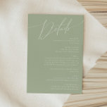 Whimsical Script | Sage Green Details Enclosure Card<br><div class="desc">Introducing our stunning whimsical script | sage green details enclosure card perfect for your simple modern boho spring celebration. Our elegant design includes a vibrant bright, pastel colour palette with a vintage chic calligraphy script. Whether you prefer a minimalist or classic style, our unique editable product offers luxury and elegance,...</div>