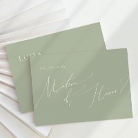 Whimsical Script | Sage Green Matron of Honour Car