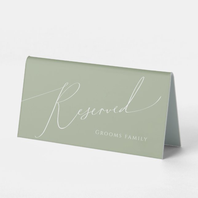 Whimsical Script | Sage Green Reserved (Front)