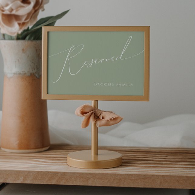 Whimsical Script | Sage Green Reserved Sign (Creator Uploaded)
