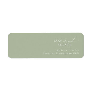 Whimsical Script   Sage Green Return Address Label
