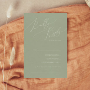 Whimsical Script Sage Green Song Request RSVP Card