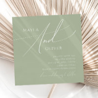 Whimsical Script | Sage Green Square Wedding