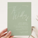 Whimsical Script | Sage Green The Wedding Of Invitation<br><div class="desc">Introducing our stunning whimsical script | sage green the wedding of invitation perfect for your simple modern boho spring celebration. Our elegant design includes a vibrant bright, pastel colour palette with a vintage chic calligraphy script. Whether you prefer a minimalist or classic style, our unique editable product offers luxury and...</div>