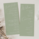 Whimsical Script | Sage Green Wedding Program<br><div class="desc">Introducing our stunning whimsical script | sage green wedding program perfect for your simple modern boho spring celebration. Our elegant design includes a vibrant bright, pastel colour palette with a vintage chic calligraphy script. Whether you prefer a minimalist or classic style, our unique editable product offers luxury and elegance, perfect...</div>