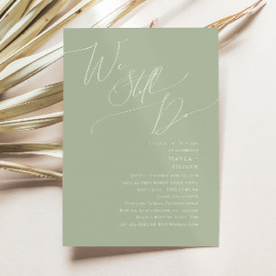 Whimsical Script   Sage We Still Do Vow Renewal Invitation