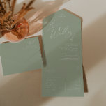 Whimsical Script | Sage Wedding Of Seal and Send  All In One Invitation<br><div class="desc">Introducing our stunning whimsical script | sage wedding of seal and send all in one invitation perfect for your simple modern boho spring celebration. Our elegant design includes a vibrant bright, pastel colour palette with a vintage chic calligraphy script. Whether you prefer a minimalist or classic style, our unique editable...</div>