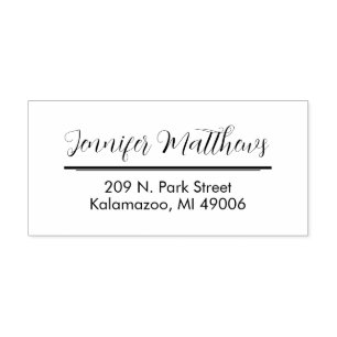 Whimsical Script Self Inking Return Address Stamp