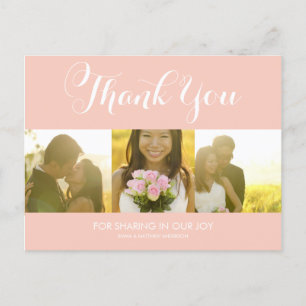 WHIMSICAL SCRIPT   WEDDING THANK YOU POSTCARD