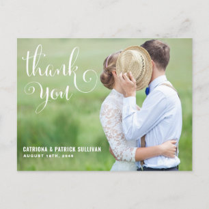 WHIMSICAL SCRIPT   WEDDING THANK YOU POSTCARD