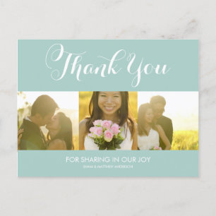 WHIMSICAL SCRIPT WEDDING THANK YOU POSTCARD