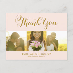 WHIMSICAL SCRIPT   WEDDING THANK YOU POSTCARD