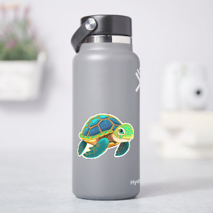 Whimsical sea turtle sticker for kids