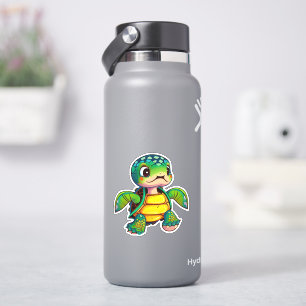 Whimsical sea turtle sticker for kids