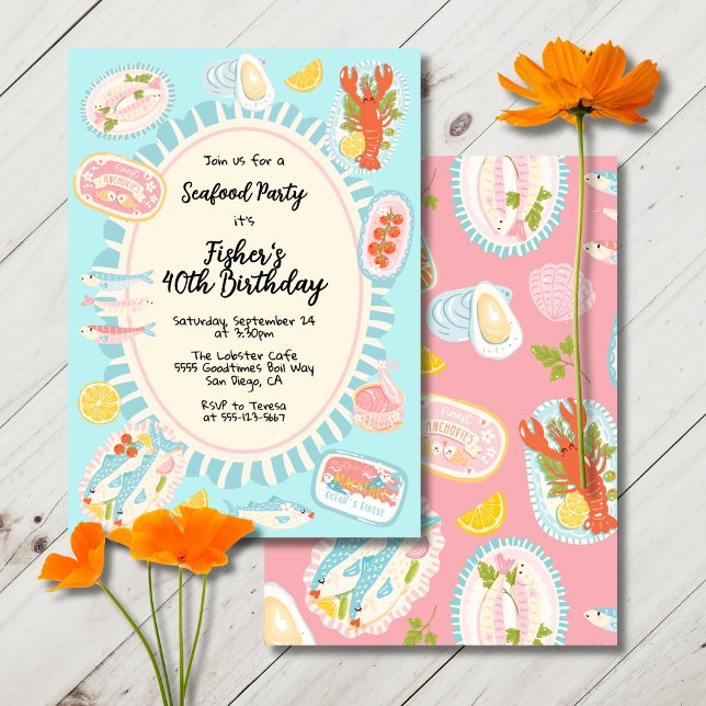 Whimsical Seafood Party Invitation (Creator Uploaded)