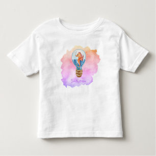 Whimsical Seahorse In Lightbulb on Watercolors Toddler T-Shirt