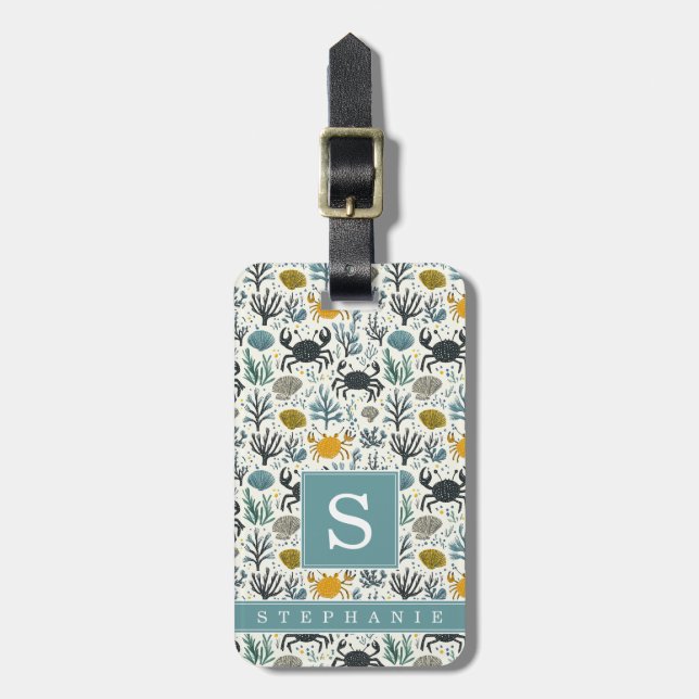 Whimsical Sealife Luggage Tag (Front Vertical)