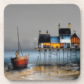 Whimsical seascapes - hard plastic coaster
