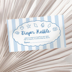 Whimsical Seashell Baby Shower Diaper Raffle  Enclosure Card