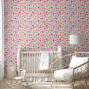 Whimsical Seashell Beach Treasures Wallpaper