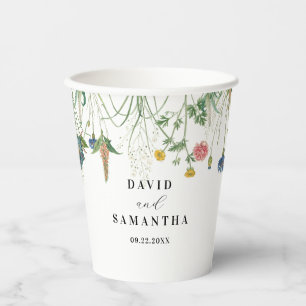 Whimsical Secret Garden Wildflowers Paper Cups