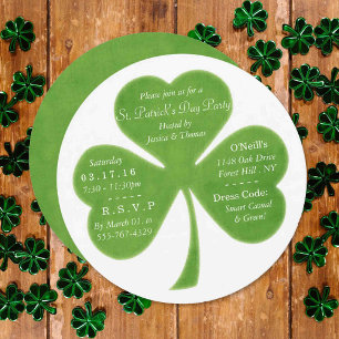 Whimsical Shamrock St. Patrick's Day Party Invitation