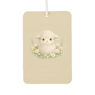 Whimsical Sheep and Wildflowers for a Charming Car Air Freshener