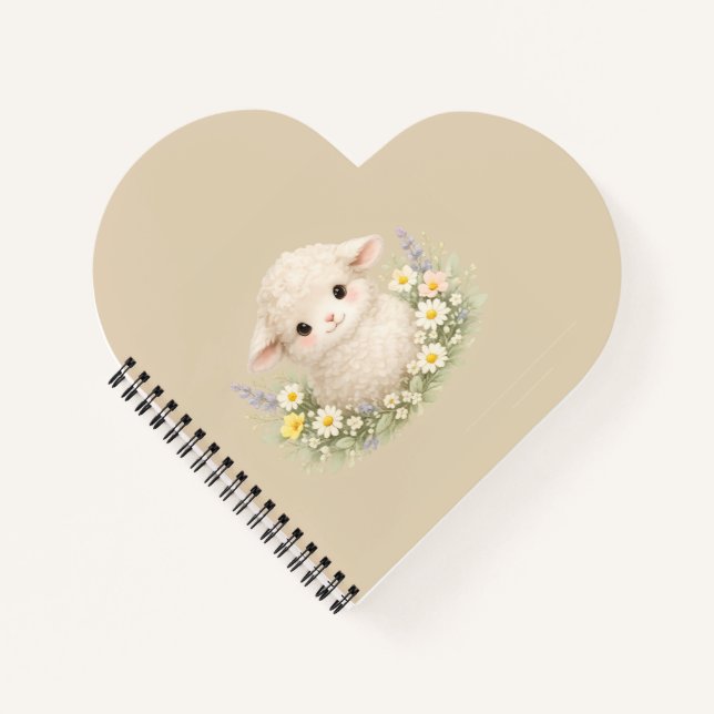 Whimsical Sheep and Wildflowers for a Charming Notebook (Front)