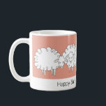 Whimsical Sheep Mug<br><div class="desc">This is a terrific mug to have fun with. We offer it in several colours. Create a "herd" of mugs each with a different background colour. These humourous sheep will love the changes. You can customise this mug to fit any ocassion - Birthdays, Anniversaries, Get well... .whatever you need. The...</div>