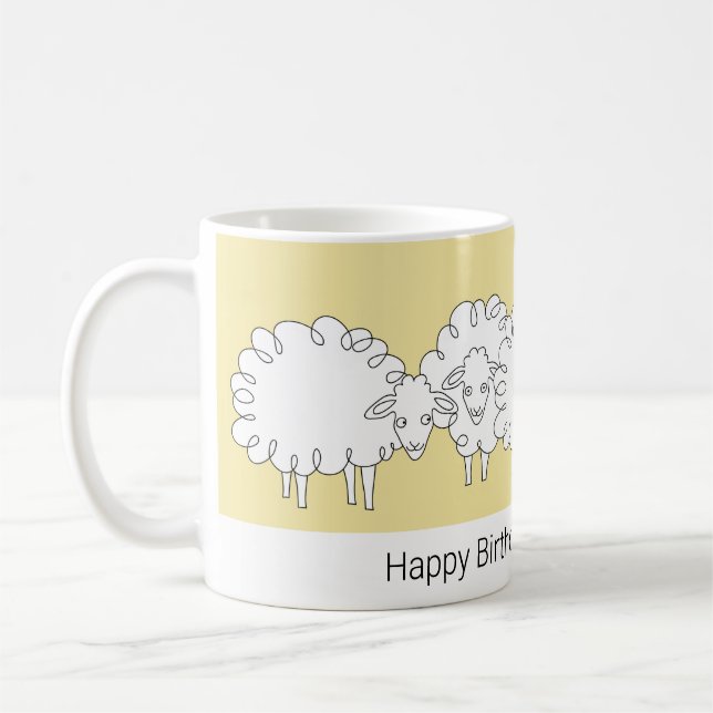 Whimsical Sheep Mug (Left)