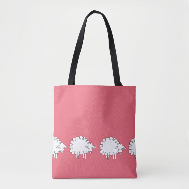 Whimsical Sheep Shoulder TOTE (Front)