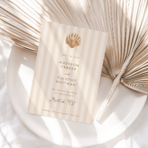 Whimsical Shell Monogram Coastal Wedding Save The Date